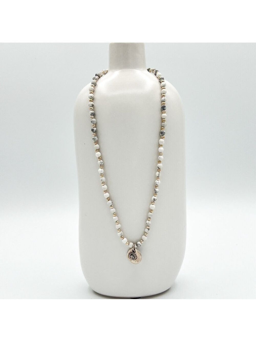 Howlite beads with 925 beads and pendant